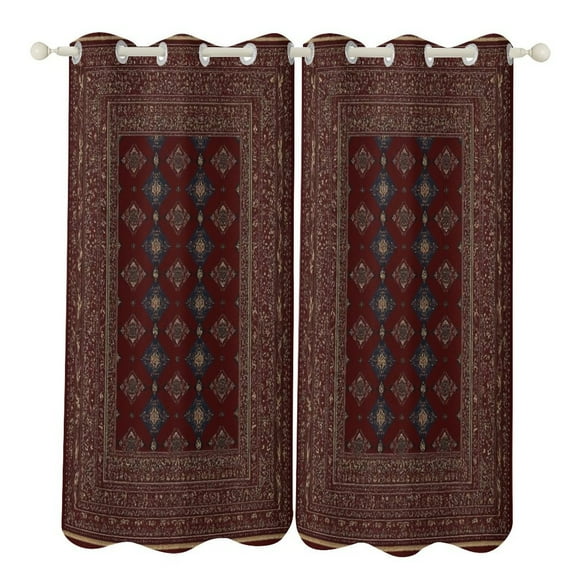 Bohemia Blackout Curtains Window Drapes Room Darkening Thermal Insulated Grommets Blackout Curtains, for Living, Dining, Bedroom,2 Panels