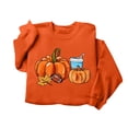 thumbnail image 5 of ZunFeo Womens Fall Oversized Crewneck Sweatshirt with Football & Pumpkin Leaf Graphic, Orange,Size XL, 5 of 7