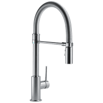 Trinsic Single Handle Pull-Down Kitchen Faucet with Spring Spout in Arctic Stainless 9659-AR-DST