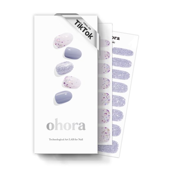 Tiras de gel semicuradas para uñas Ohora N Afterglow Blue Glitter