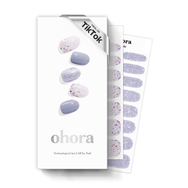 Tiras de gel semicuradas para uñas Ohora N Afterglow Blue Glitter