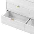 thumbnail image 6 of 6 Drawer Dresser with Marbling Worktop, Mordern Storage Cabinet with Metal Leg and Handle, Large Wooden Storage Dressers  and Chests of Drawers for Living Room, Entryway, White, 6 of 8