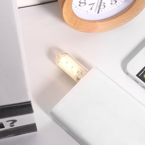 STRANDCHIC 2Pcs Compact Plug In Usb Lamp Night Lamp Plastic for Travel and Office Work
