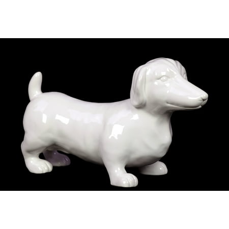Finely Sculpted Lovely & Adorable Ceramic Datsun Dog In White
