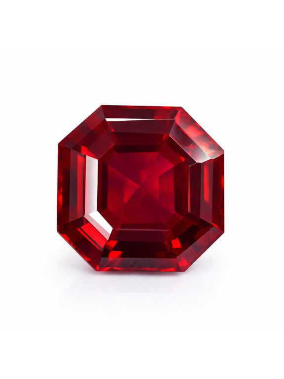 Gemsgrowth Natural Red Ruby Loose Gemstone, 10 Carat, Square Cut, Flawless, Certified, for Jewelry Making, Pendant, Ring, Necklace, Engagement