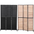 thumbnail image 4 of 3 Panel Room Divider, Folding Privacy Screen, 5.9FT Heavy Duty Partition Wall Dividers Room Separator with Metal Frame, Freestanding Louvered Divider Screen for Home Office Restaurant Bedroom, 4 of 5