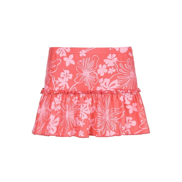 SAYOO Women'S Mini Skirt Casual Summer Short Skirt High Waist Women'S Half Skirt Floral Ruffle Harajuku Short Tennis Skirt, Sweet Style Women'S Summer Mini Skirt Floral Ruffle Trim Knee-Length Skirt