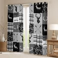 thumbnail image 2 of Homewish Jungle Deer Moose Curtains Pack of 2 (42x84 Each) for Men, Grey Camo Buffalo Curtains Blackout, Rustic Hunting Theme Bedroom Curtains, Window Curtains Decor, 2 of 6