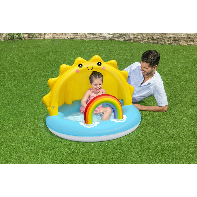 Inflatable baby pool 2025 with shade