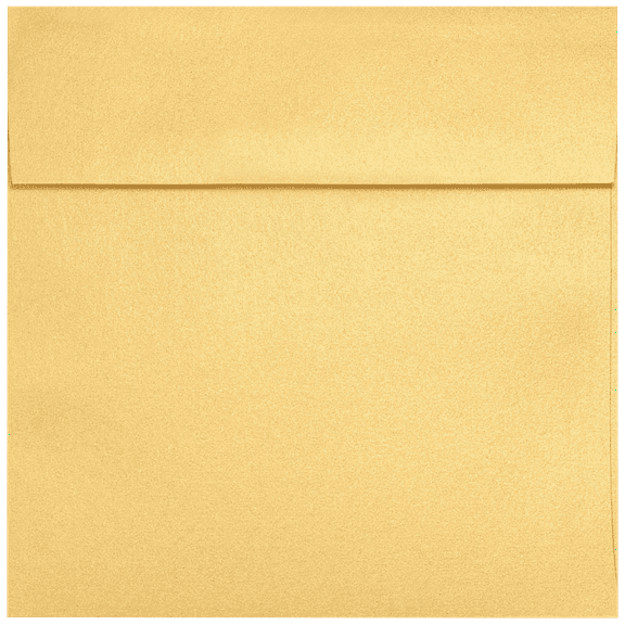 LUX Paper Square Invitation Peel & Press Envelopes, 80lb, 6 1/2 x 6 1/2, Gold Metallic, 50 Pack