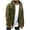 Army Green, variant on Mens Fuzzy Sherpa Jacket Hoodie Plush Fleece Open Front Cardigan Casual Fall Winter Hooded Coat Button Down Sherpa Outwear Jacket