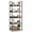 Rustic Brown + Black, variant on Costway 1 PCS 5-Tier Bookshelf, Tall Wooden Open Bookcase with Back Panels and Metal Frame Rustic Gray + Black