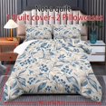 thumbnail image 6 of ZIATUBLES Twin Size 3-Piece Duvet Cover Set, Blue Leaf Berry Print Soft Breathable Polyester, Zipper Closure Easy-Care All-Season Bedding, Bedroom Decor, Duvet Insert Not Included, 6 of 8
