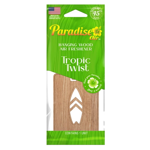 Paradise Air Hanging Wood Air Freshener, Laser Cut Design, 1 Unit, Tropic Twist