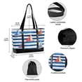 thumbnail image 2 of FORMRS Canvas Laptop Tote Bag for Women with 15.6" Computer Compartments Shoulder Handbag, Blue Sailboats, 2 of 7