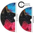 thumbnail image 3 of FMSHPON Valentines Day Blue Butterfly Pink Rose Xmas Christmas Tree Skirt Stand Mat for Holiday Party Decoration Indoor Outdoor 48 inches, 3 of 6