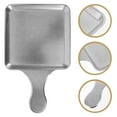 thumbnail image 3 of Assiette de Cuisson en Acier Inoxydable Carrée Rétro Collation Barbecue Dîner Occidental Plat de Service pour Fêtes Pique-Niques Usage Quotidien 2 Pcs, 3 of 9