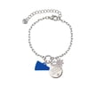 thumbnail image 2 of Delight Jewelry Acrylic 3/4" Royal Blue Megaphone Silvertone Discover Dream Explore Zoey Charm Bracelet, 6.5+2" Extender, 2 of 4