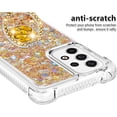 thumbnail image 2 of for Samsung Galaxy A53 5G Glitter Case with Ring Holder, Bling Sparkle Floating Liquid Soft TPU Cushion Fashion Girly Women Girls Clear Case Cover for Samsung Galaxy A53 5G  Gold, 2 of 14