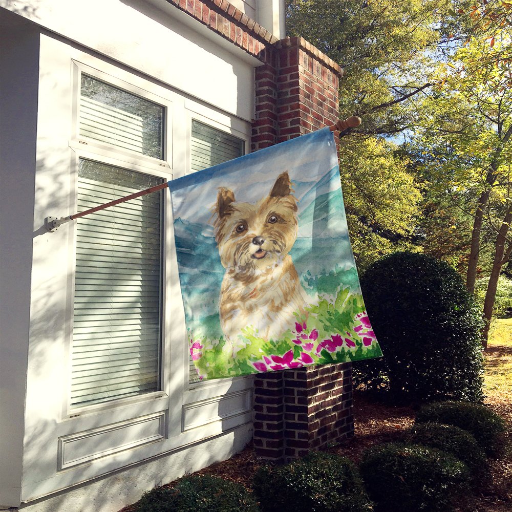 Mountain Flowers Cairn Terrier Flag Canvas House Size