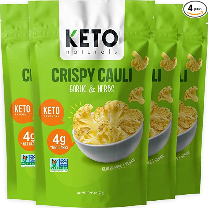 Cauliflower chips Keto bites low carb cauliflower thins (Garlic & Herbs