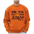 thumbnail image 1 of Ediodpoh Men's Hoodless Sweatshirt Fashionable Oversized Pullover for Holiday Celebrations Unique Logo Print Stylish Fall Apparel Plus Size Hop Sweatshirts for Men Mens Crewneck Sweatshirt Orange XL, 1 of 5