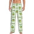 thumbnail image 2 of Kdxio Green Avocado Print Men's Sleep Pajama Pant Lounge Pants with Pockets, 2 of 8