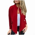 thumbnail image 4 of Sakmal Red Jackets Women Lightweight Fleece Wool Plus Size Coats Casual Jackets for Women L, 4 of 5