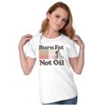thumbnail image 3 of Burn Fat Not Oil Cycling Vintage Womens Slim Fit Graphic Tee Brisco Brands M, 3 of 5