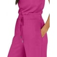 thumbnail image 5 of Wehilion Women's Wide Leg Jumpsuit Casual Versatile Sleeveless Solid Color Commuting Pants Jumpsuit Casual, 5 of 8