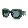 thumbnail image 4 of Womens Thick Plastic Bubble Balloon Frame Rectangle Funky Sunglasses Green - Black, 4 of 8