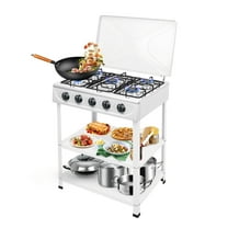 Portable Natural Gas Stove with 5 Burners, Independent Control, For RV Outdoor Cooking