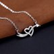 thumbnail image 5 of Gargantilla de aleación con colgante en forma de corazón y brillantes diamantes de imitación, longitud ajustable, regalo de joyería, 5 of 7