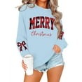 thumbnail image 5 of NMMUED Christmas Sweatshirt Fall Sweatshirts for Women Christmas Party Outfits for Women Cute Sweatshirts Christmas Gifts for Women Funny Sweatshirts for Women Christmas Tops for Women Light Blue S, 5 of 5