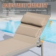 thumbnail image 4 of Patio Chaise Lounge Set Of 3, Aluminum Pool Lounge Chairs With Side Table, Outdoor Adjustable Recliner All Weather For Poolside, Beach, Yard, Balcony (Khaki), 4 of 6