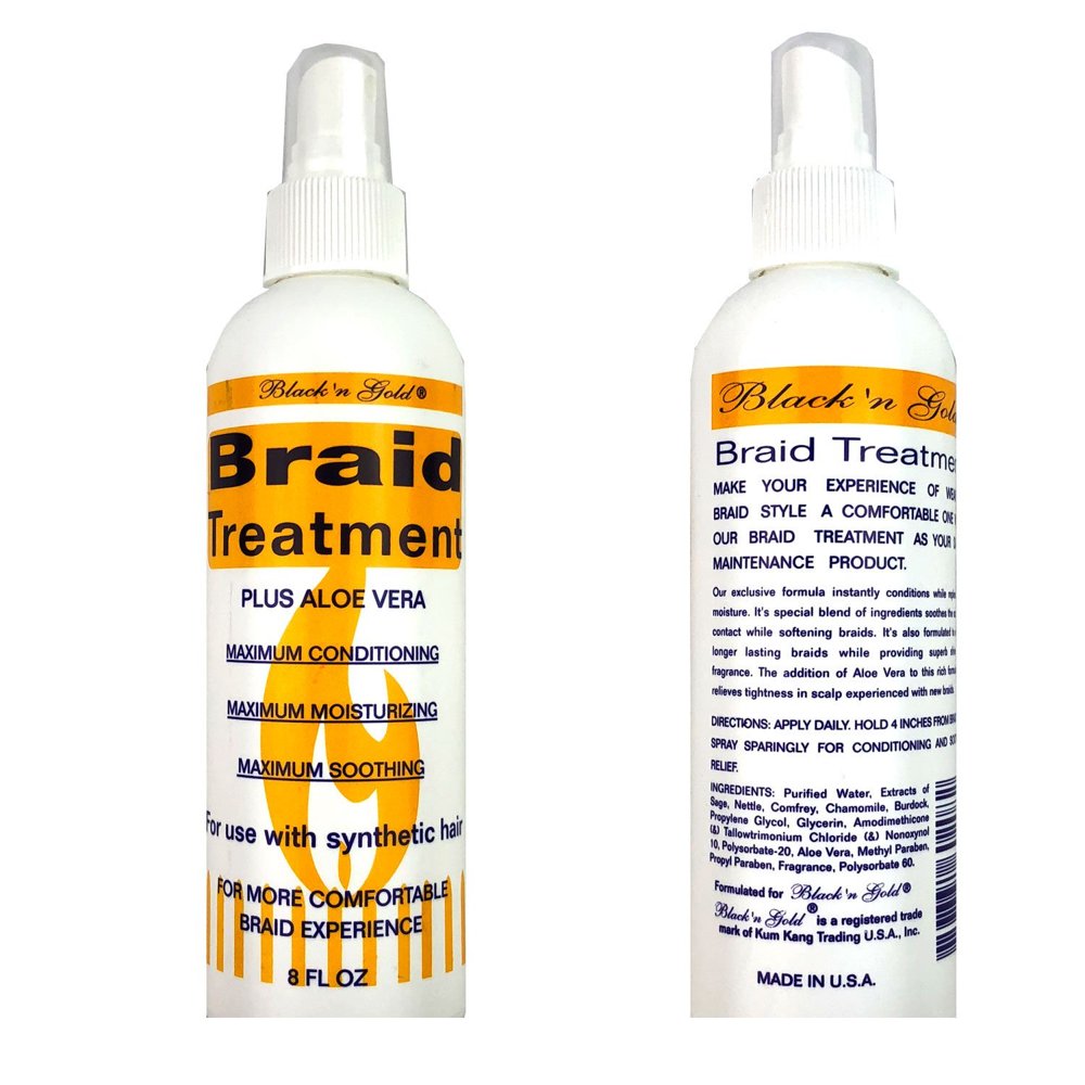 Black 'n Gold Anti Itch & Tension Relief Kanekalon or Synthetic Braids