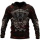 thumbnail image 3 of Sudadera con capucha unisex de estilo hip hop de estilo informal, estilo retro medieval, con estampado 3D de calavera y oración para hombre, 3 of 5