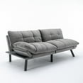 thumbnail image 3 of Noble House 70.8" Convertible Folding Twin Size Sofa Bed, Modern Couch with Adjustable Arm & Backrest, Light Gray, 3 of 6