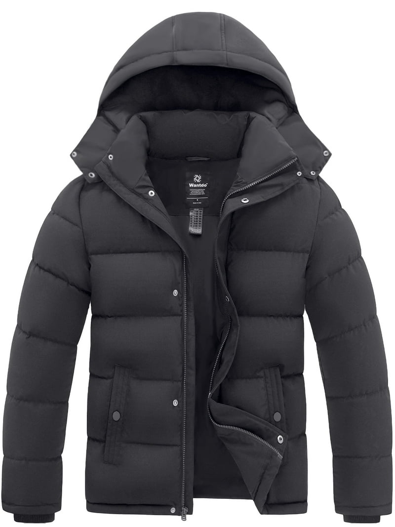 Wantdo Men's Winter Jacket Recycled Hooded Thicken Winter Coat