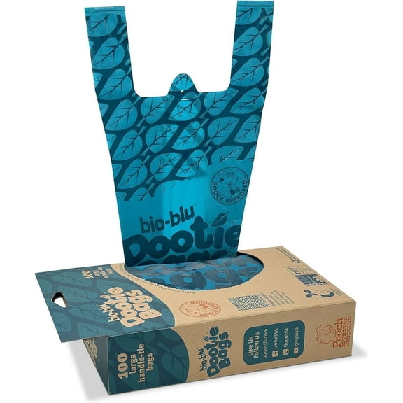 GoGo Stik Bio-Blu Dootie Bags, Disposable, Leakproof, Durable, Biodegradable, 100 Count