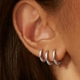 thumbnail image 2 of Jstyle 5 Pairs Small Sterling Silver Hoop Earrings Set for Women Lightweight Tiny Huggie Hoops Silver Mini Cartilage Earrings Pack Hypoallergenic Ear Piercing, 2 of 6