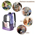thumbnail image 5 of ZIATUBLES Clear Backpack, Heavy Duty Fabric & PVC Transparent Bookbag with Axolotl Hearts Print, Large Capacity See Through Backpack for School College Work Travel Security, 5 of 7