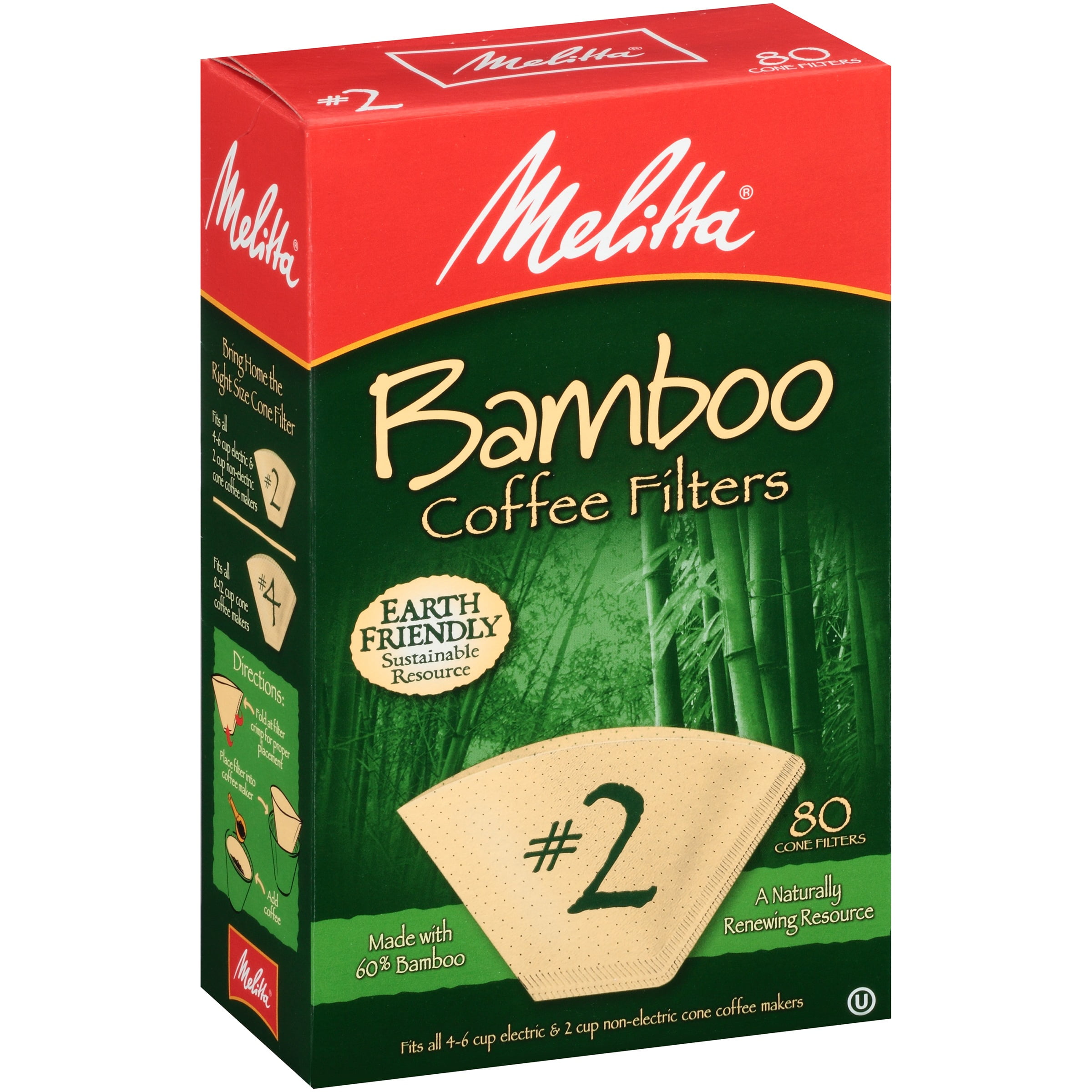 Melitta Bamboo Coffee Filters #2 80 CT by Melitta USA Inc.