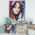 thumbnail image 3 of Designart 'Colorful Portrait Of Green Eyes Young Woman' Traditional Framed Art Print, 3 of 4