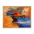 thumbnail image 1 of Designart Boats In The Harbor During Warm Colourd Sunset I FLOAT FRAME WALL ART, 1 of 4