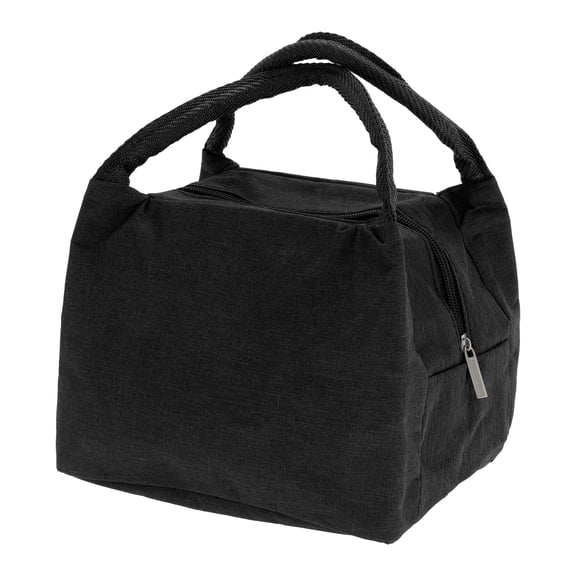 Unique Bargains Reusable Insulated Lunch Bag with Zip Closure Black 219 oz