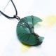 thumbnail image 1 of Colgante envuelto en luna de piedra de aventurina verde amatista Collar de cordón de cuero de ópalo de cristal rosa blanco Wmkox8yii  fajkfhkj152, 1 of 2