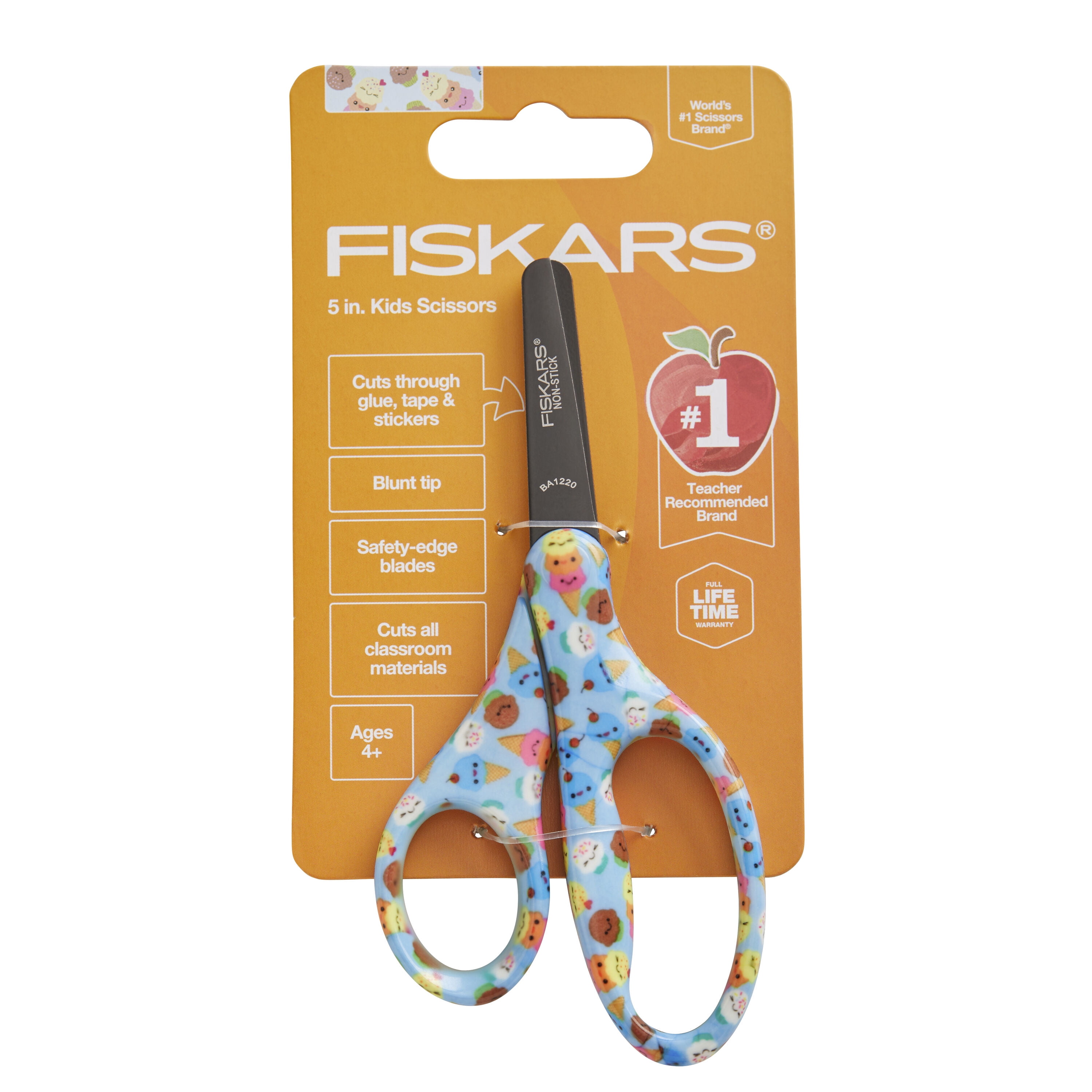 Fiskars Designer Nonstick Blunttip Kids Scissors (5 in.) Kawaii Ice Cream