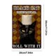 thumbnail image 2 of Hierro Vintage Placa de metal Gato Papel de liar Pintura rectangular 20x30cm Negro, 2 of 9