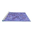 thumbnail image 2 of Ahgly Company Machine Washable Indoor Round Southwestern Blue Country Area Rugs, 4' Round, 2 of 4